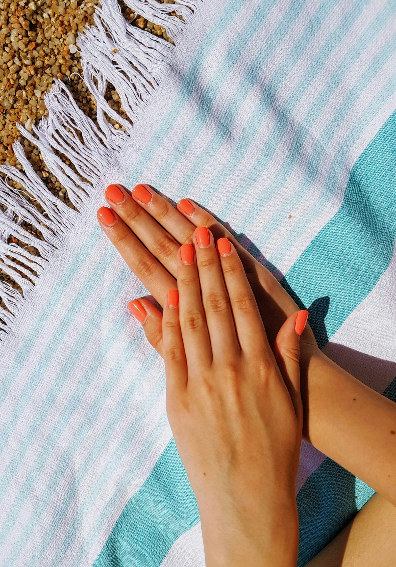 Hand painted nail artistry with chrome detail